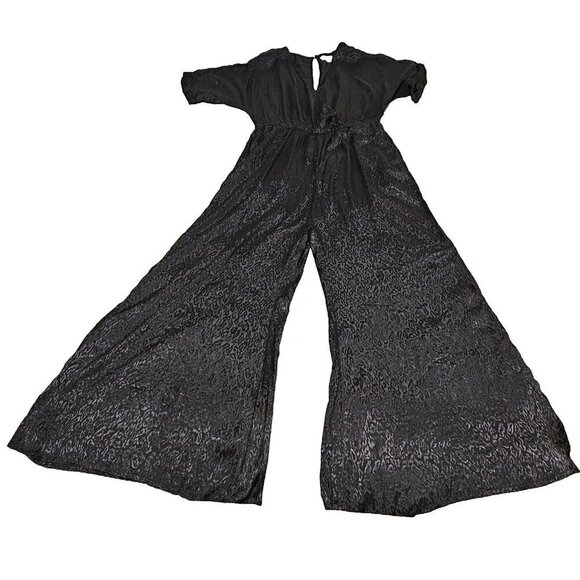 Anthropologie Maeve Wide Leg Jumpsuit Women Size S Blue Deep side Slits - Picture 7 of 14